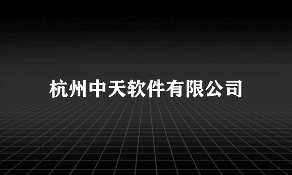 杭州中天软件有限公司