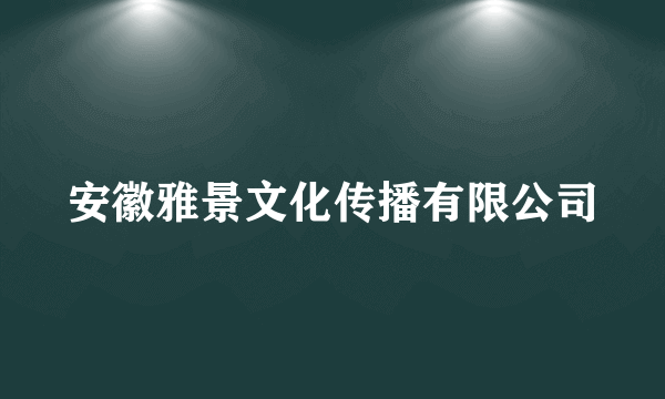安徽雅景文化传播有限公司