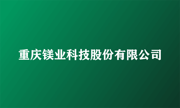 重庆镁业科技股份有限公司