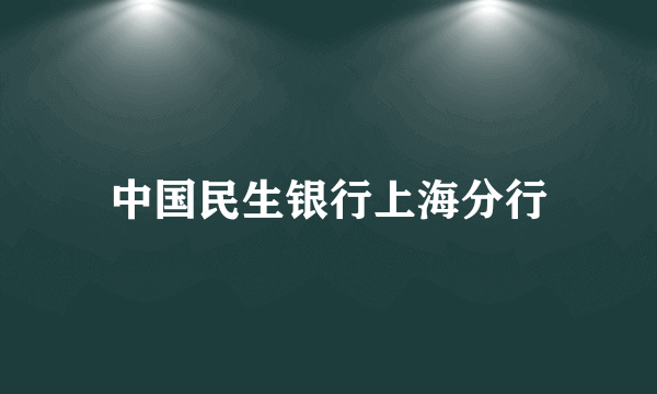 中国民生银行上海分行