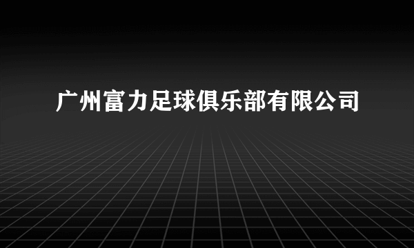 广州富力足球俱乐部有限公司