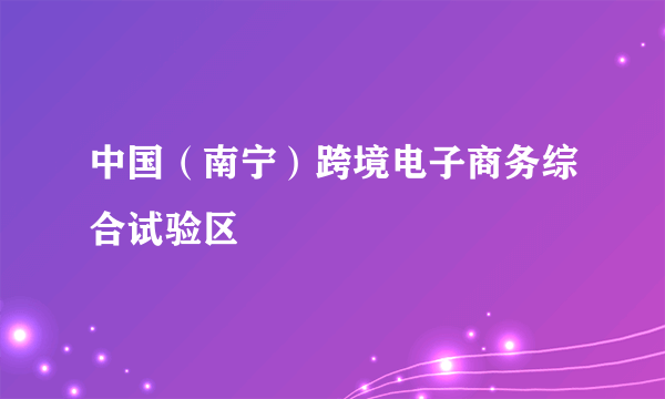 中国（南宁）跨境电子商务综合试验区