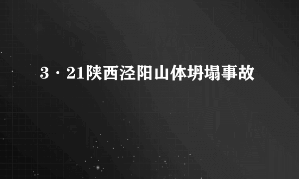 3·21陕西泾阳山体坍塌事故
