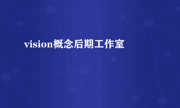 vision概念后期工作室