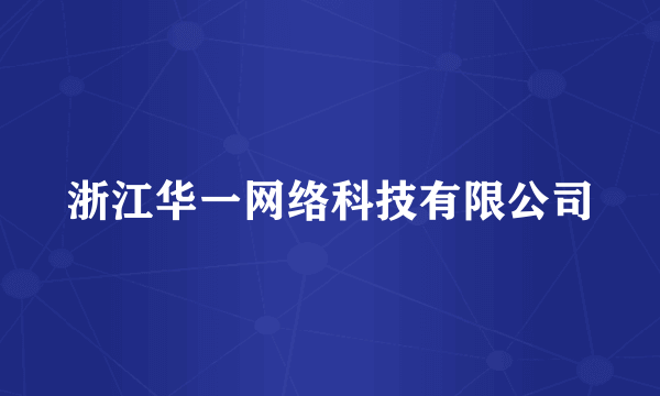 浙江华一网络科技有限公司