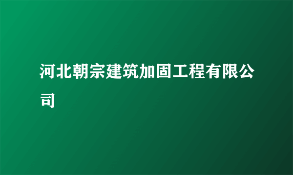 河北朝宗建筑加固工程有限公司