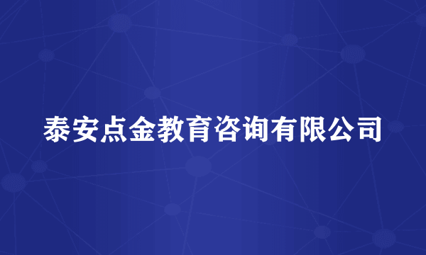 泰安点金教育咨询有限公司