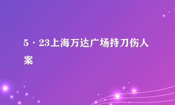 5·23上海万达广场持刀伤人案