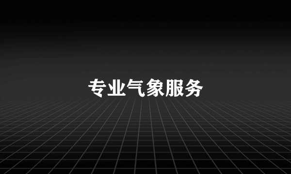 专业气象服务