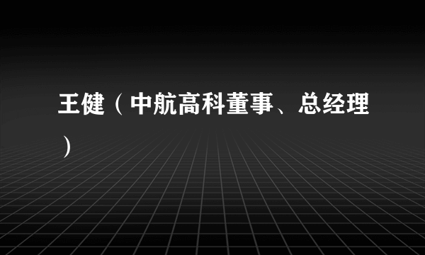 王健（中航高科董事、总经理）