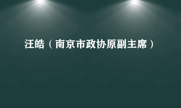 汪皓（南京市政协原副主席）