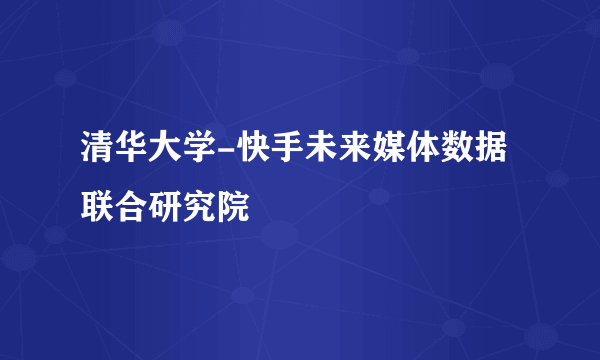 清华大学-快手未来媒体数据联合研究院