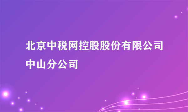 北京中税网控股股份有限公司中山分公司
