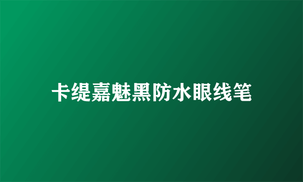 卡缇嘉魅黑防水眼线笔