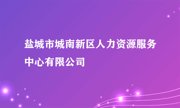 盐城市城南新区人力资源服务中心有限公司