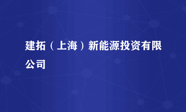 建拓（上海）新能源投资有限公司