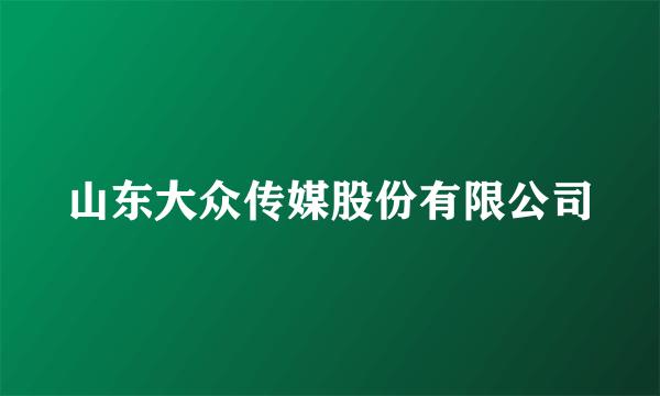 山东大众传媒股份有限公司