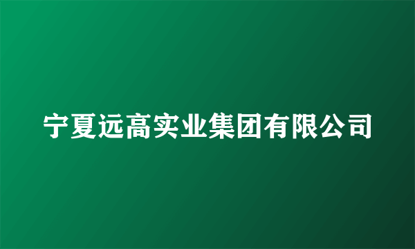 宁夏远高实业集团有限公司