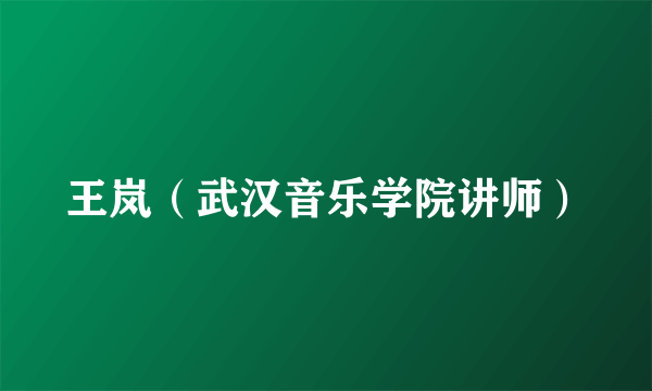 王岚（武汉音乐学院讲师）