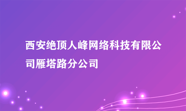 西安绝顶人峰网络科技有限公司雁塔路分公司