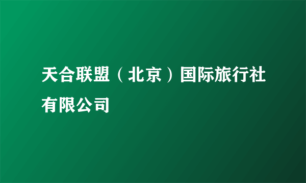 天合联盟（北京）国际旅行社有限公司