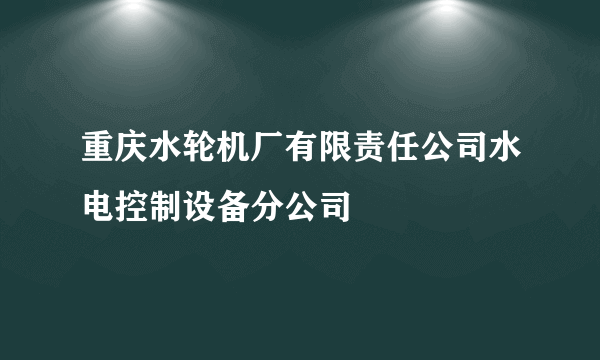 重庆水轮机厂有限责任公司水电控制设备分公司