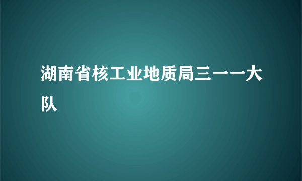 湖南省核工业地质局三一一大队