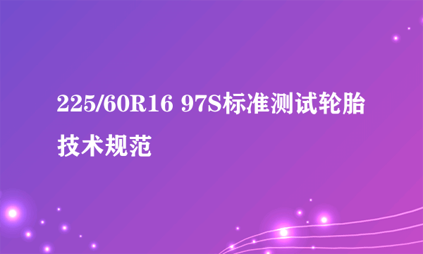 225/60R16 97S标准测试轮胎技术规范