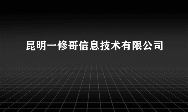 昆明一修哥信息技术有限公司