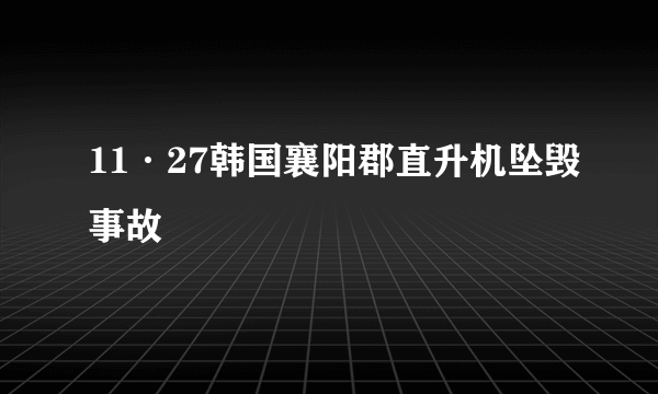 11·27韩国襄阳郡直升机坠毁事故