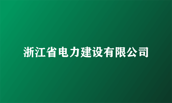 浙江省电力建设有限公司