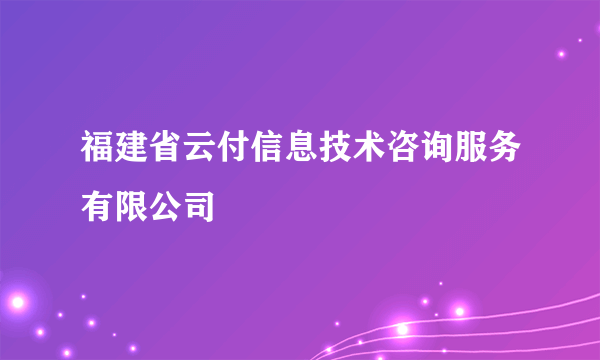 福建省云付信息技术咨询服务有限公司