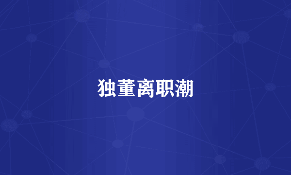 独董离职潮