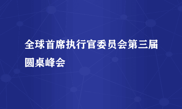 全球首席执行官委员会第三届圆桌峰会