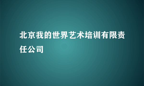 北京我的世界艺术培训有限责任公司