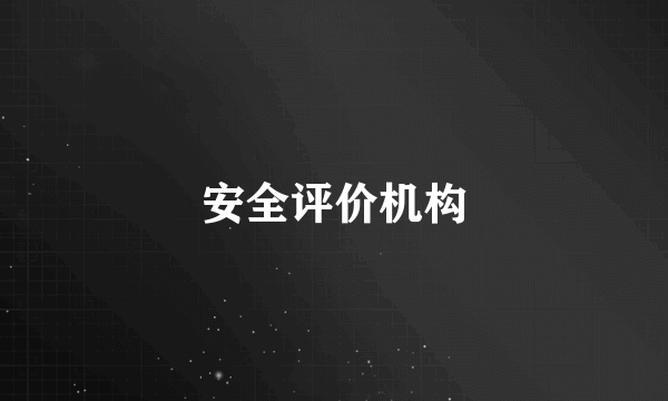 安全评价机构