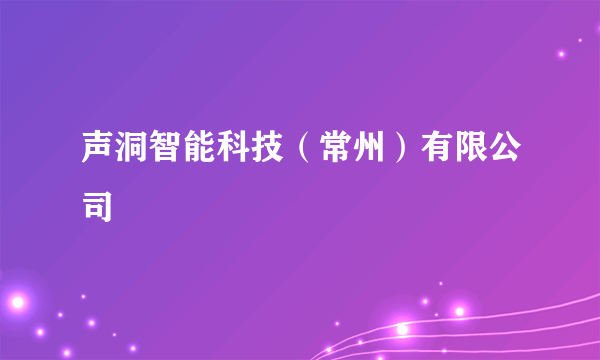 声洞智能科技（常州）有限公司