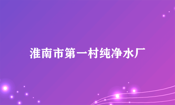 淮南市第一村纯净水厂