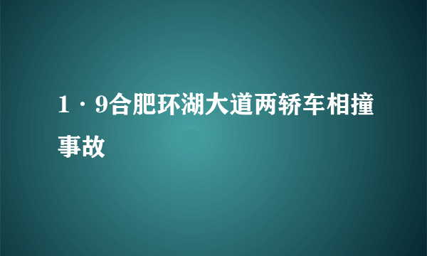 1·9合肥环湖大道两轿车相撞事故