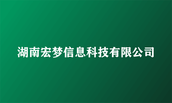 湖南宏梦信息科技有限公司