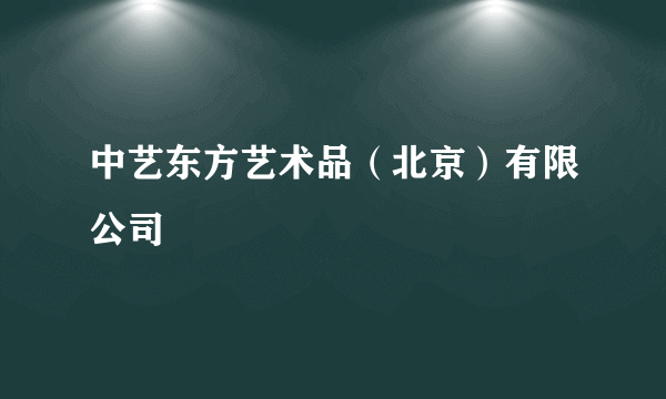中艺东方艺术品（北京）有限公司