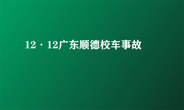 12·12广东顺德校车事故