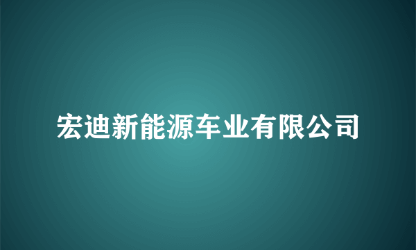 宏迪新能源车业有限公司