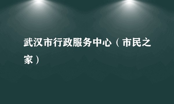 武汉市行政服务中心（市民之家）