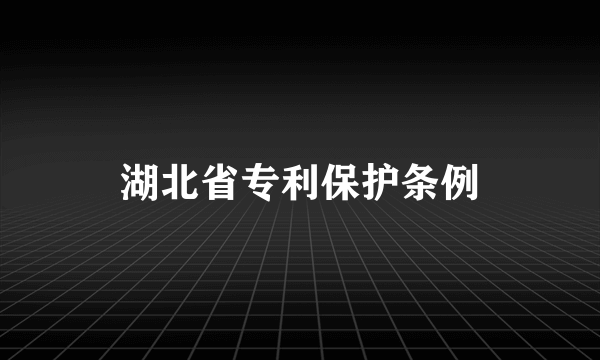 湖北省专利保护条例