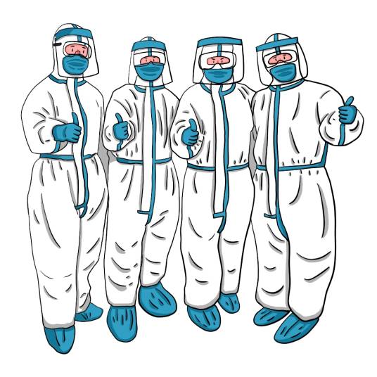 大白（身穿防护服的医务人员或志愿者）