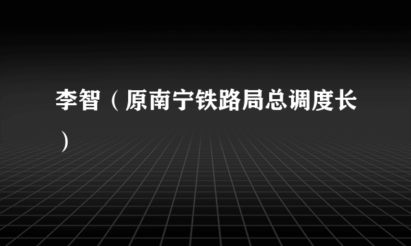 李智（原南宁铁路局总调度长）