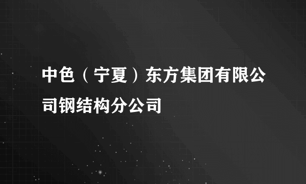 中色（宁夏）东方集团有限公司钢结构分公司