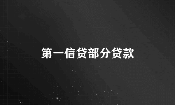 第一信贷部分贷款