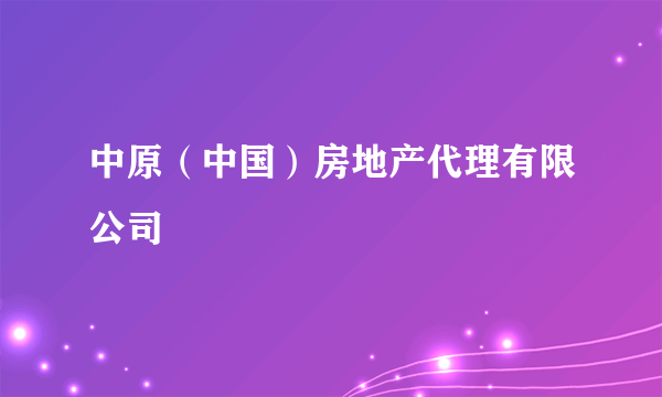 中原（中国）房地产代理有限公司